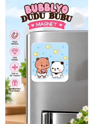 Dudu Bubu Dekoratif Buzdolabı Magneti 6x6 cm – Sevimli Tasarım