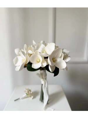 İstoria Bridal Manolya Gelin Çiçeği - Damat Yaka Çiçeği