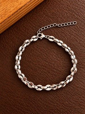 Aida Jewelss Paslanmaz Kararmaz Mouq Çelik Bileklik 18+5cm 3,5mm