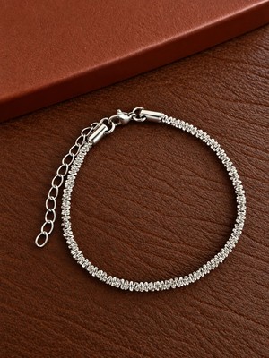 Aida Jewelss Paslanmaz Kararmaz Tasarım Kar Çelik Bileklik 17+5cm 2 mm