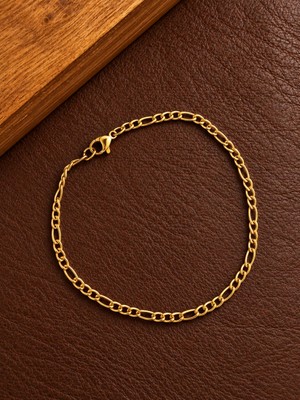 Aida Jewelss Paslanmaz Kararmaz Altın Modeli Figaro Çelik Bileklik 20CM 2mm