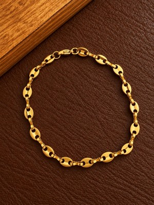 Aida Jewelss Paslanmaz Kararmaz Altın Modeli Kos Çelik Bileklik 20 cm 4mm
