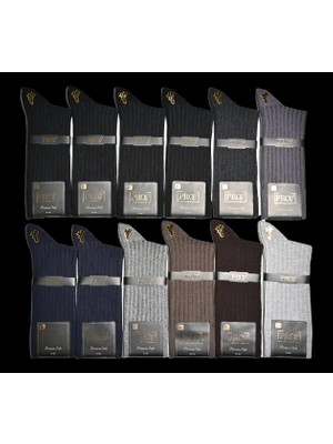 Pro 15661 (41-44) Dikişsiz Penye Erkek Çorap 12'li