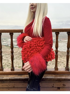 Puffy Çanta El Örgüsü Kol Çantası Yumoş