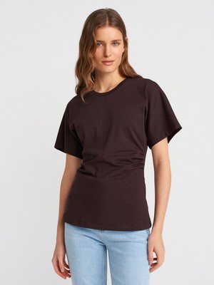Dilvin 31585 Drape Detaylı T-shirt