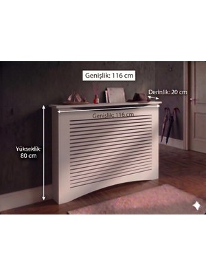 Novélune Dresuar: Kalorifer Petek Önü Kapatma, Iç Ölçü 116 cm Mobilya, Petek Kaplama,