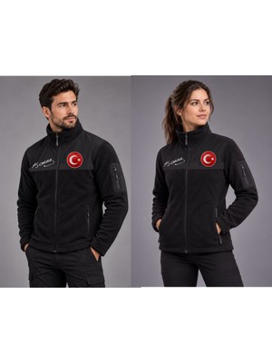 Teknik Üç Cepli Softshell Polar Hırka Metalize Ay Yıldız Etiket Türkiye Baskılı