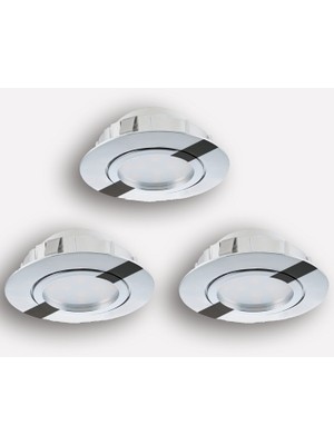 Eglo Pineda 6 W LED Round Recessed Spot 3 Pcs Chrome