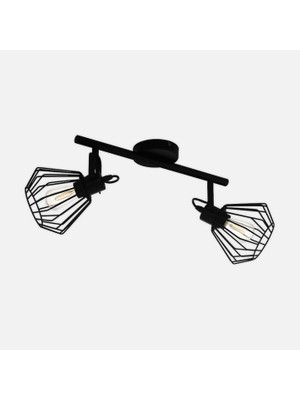 Eglo Tabillano 60 W E27 Socket Round Surface Mount Spotlight 2 Piece Black