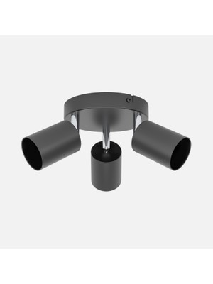 Eglo Reciso-E Triple Black Steel Surface Spotlight