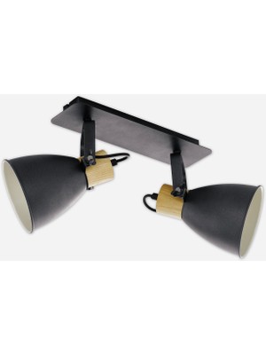 Eglo Coswarth 40 W LED E27 Socket Round Surface Spot 2 Pc Black