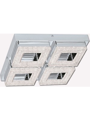 Eglo Fradelo 4 W LED Round Surface Mount Spot 4 Pcs Silver