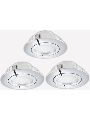 Eglo Pineda 6 W Round Recessed Spot 3 Pcs Chrome