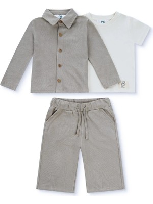 Mothercare Baby Boy Shirt, T-Shirt & Pants Buttoned Polo Neck Long Sleeve Rib Knit