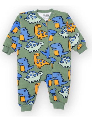 Hellobaby Baby Boy Sleep Sack Dinosaur Print Zippered Crew Neck Long Sleeve Ribbed