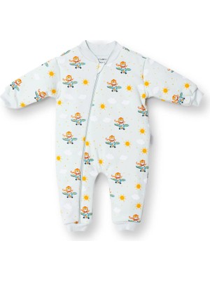 Little Plane Baby Boy Sleep Sack Animal Print Zippered Crew Neck Long Sleeve Footless