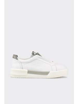 Elle White Leather Women's Sneakers