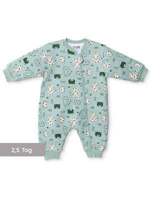 Hellobaby Baby Boy Sleep Sack Animal Print Zippered Crew Neck Long Sleeve Ribbed