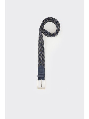 Elle Navy Leather Men's Belt