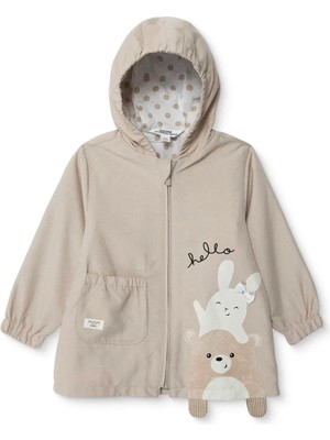 Midimod Baby Girls' Raincoat Bunny Print Hooded Long Sleeve