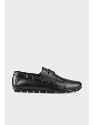 Elle Black Leather Men's Casual Shoes