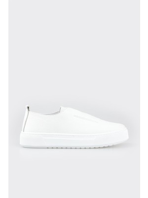 Elle White Leather Men's Casual Shoes