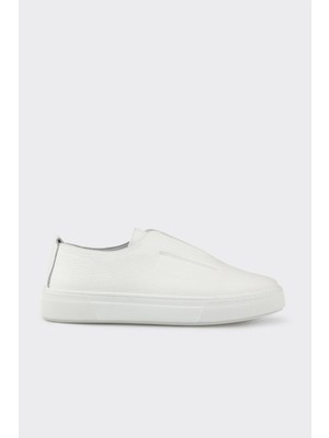 Elle White Leather Men's Casual Shoes