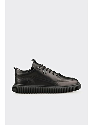 Elle Black Leather Men's Casual Shoes