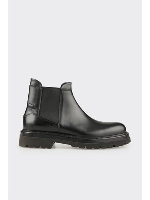 Elle Black Leather Men's Casual Boots
