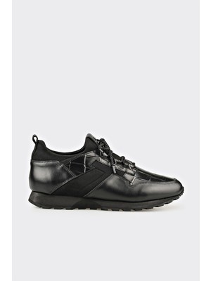 Elle Black Leather Men's Casual Shoes