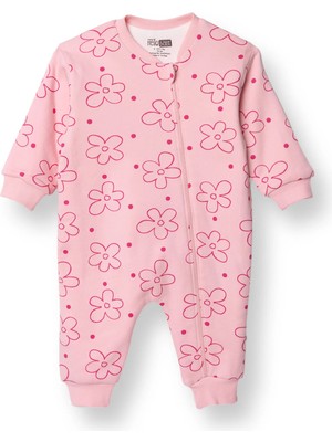 Hellobaby Baby Girl Sleep Sack Floral Print Zippered Crew Neck Long Sleeve Ribbed