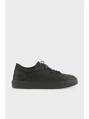 Elle Black Leather Men's Casual Shoes