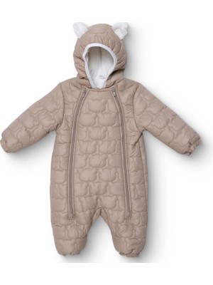 Midimod Baby Boy Snowsuit Animal Print Zippered Hooded Long Sleeve Footed