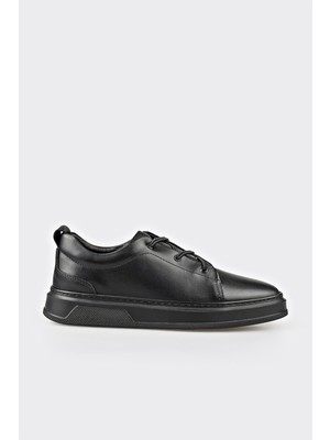 Elle Black Leather Men's Casual Shoes