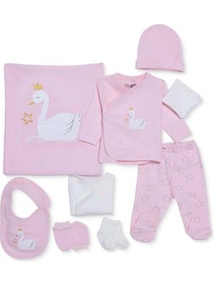 Hellobaby Baby Girl 10-Piece Coming Home Set Animal Print Snap Envelope Neck Long Sleeve Footed