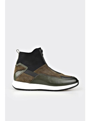 Elle Khaki Leather Men's Sport Boots