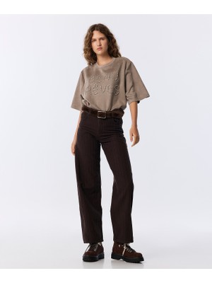 Twist Faux Fur Belted Jeans