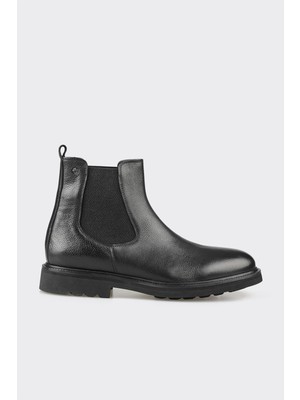 Elle Black Leather Men's Casual Boots