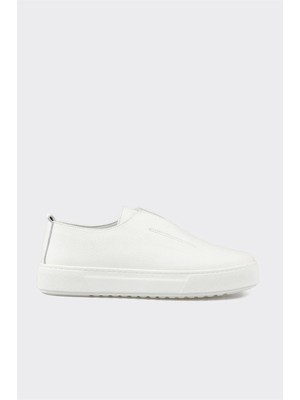 Elle White Leather Men's Casual Shoes