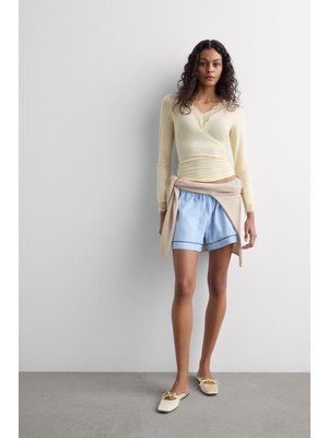 Intimissimi Lace Modal Cashmere Ultralight Long Sleeve Blouse