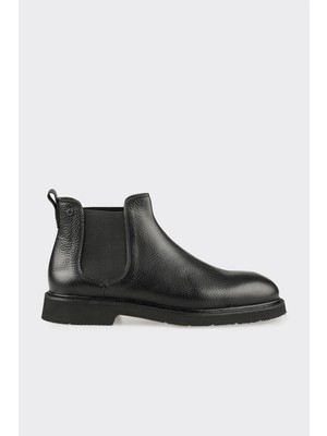 Elle Black Leather Men's Casual Boots