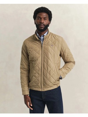 Gant Men's Beige Regular Fit Zip-Up Jacket