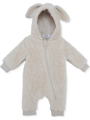 Midimod Baby Girl Welsoft Romper Animal Print Zippered Hooded Long Sleeve Footed
