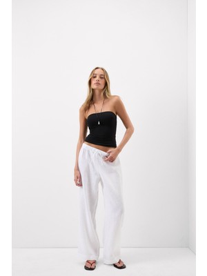 Intimissimi The Pure Linen Drawstring Linen Canvas Long Pants