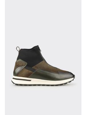 Elle Khaki Leather Men's Sport Boots