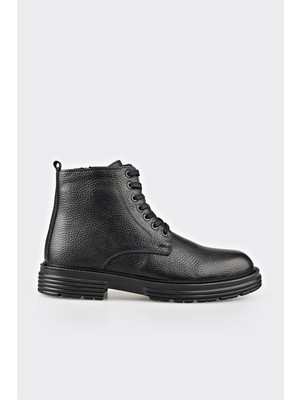 Elle Black Leather Men's Casual Boots