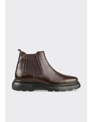 Elle Brown Leather Men's Casual Boots