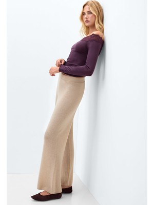 Intimissimi Off-The-Shoulder Cashmere And Lace Ultralight Blouse