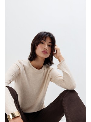 Intimissimi Luxury Softness Cashmere Blend Long Sleeve Modal Top
