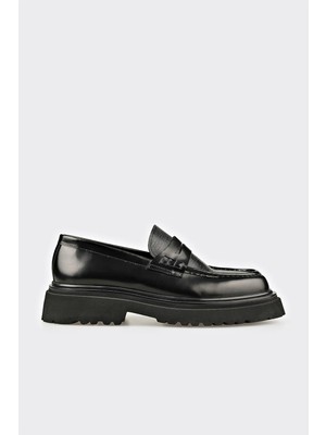 Elle Black Leather Men's Casual Shoes